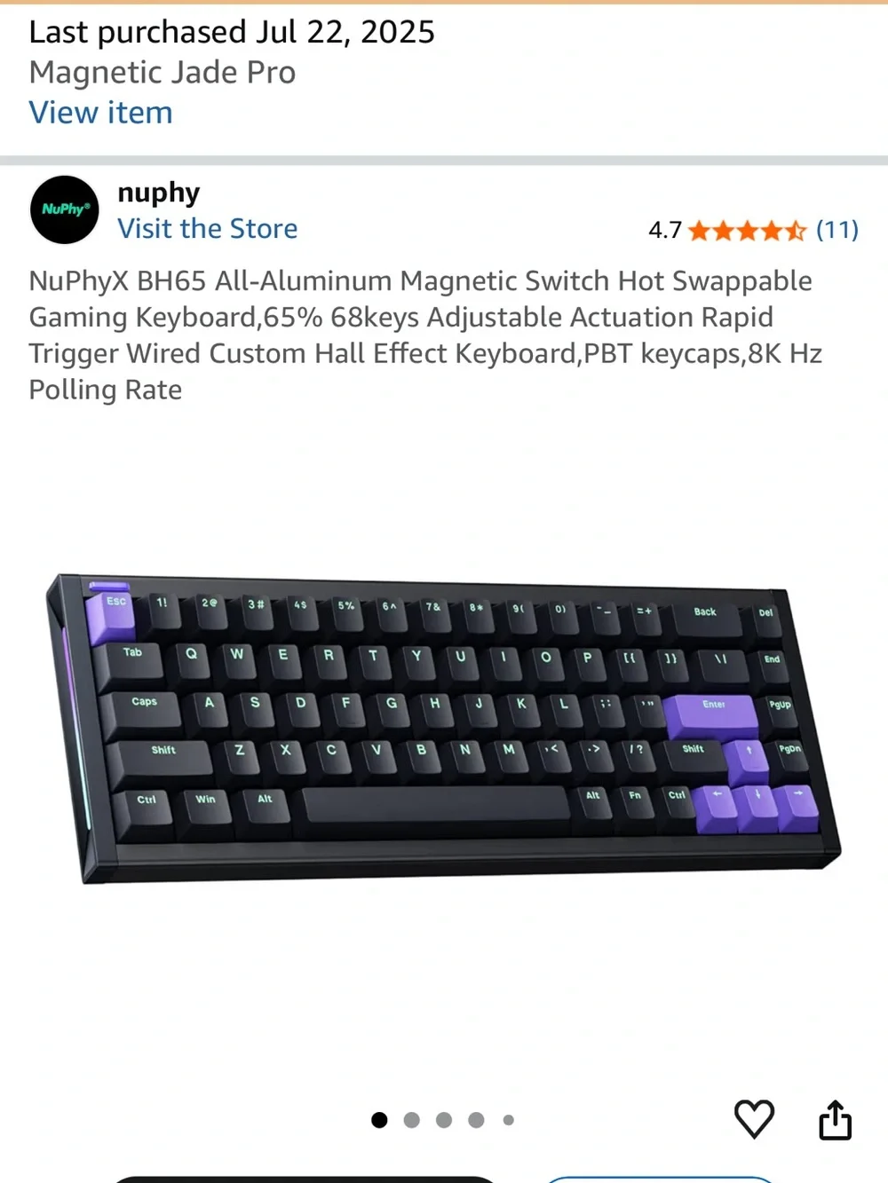 Nuphy BH65 HE Gaming Keyboard